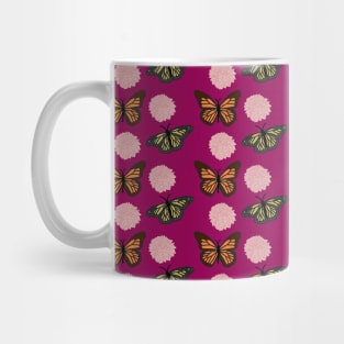 Hot Pink Butterfly Pattern by Courtney Graben Mug